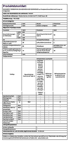 MEDION Kühlschrank mit Eiswürfelfach 90L - MD37690, freistehend, Türanschlag wechselbar, transparente Gemüseschublade, höhenverstellbare Füße