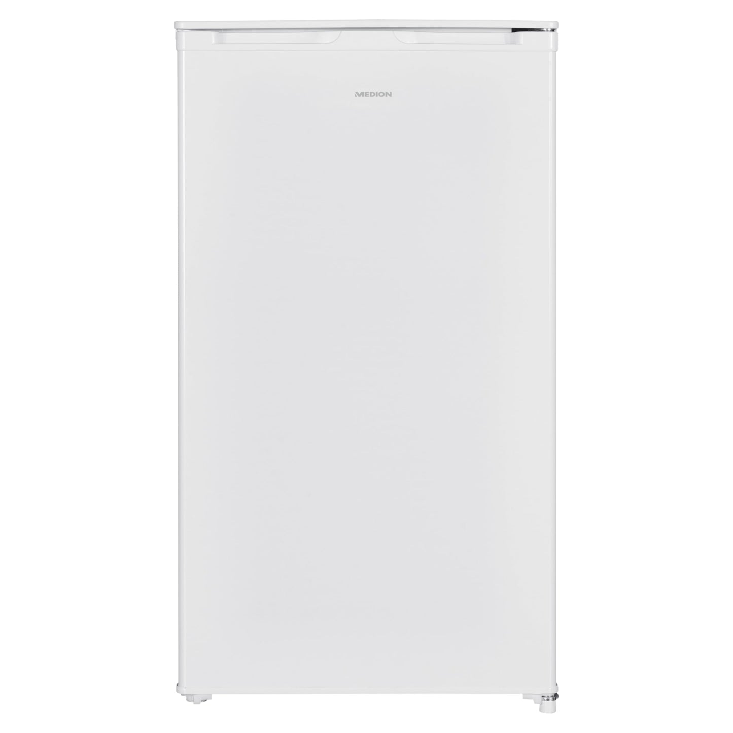 MEDION Kühlschrank mit Eiswürfelfach 90L - MD37690, freistehend, Türanschlag wechselbar, transparente Gemüseschublade, höhenverstellbare Füße
