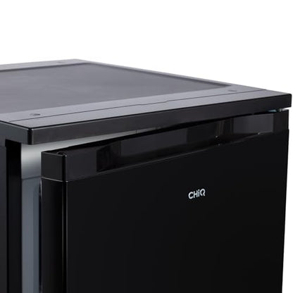 CHIQ CTT107BC Kühlschrank Klein 107 Liter, Höhe 84cm, Tiefe 55cm, Vario Box, Mikro-Gefrierfach, 7 Temperaturregelstufen, geräuscharm, 87 kWh/Jahr, Schwarz