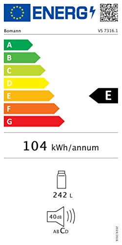 Bomann® freistehender Vollraumkühlschrank | Standkühlschrank groß 242 Liter | inkl. LED-Beleuchtung | ideal für Getränke und Lebensmittel | Türanschlag wechselbar | VS 7316.1 inox