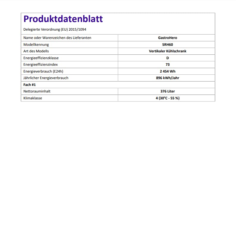 GastroHero Lagerkühlschrank Eco 590 – Edelstahl Kühlschrank, 590L, 3 verstellbare Böden, abschließbar, Innenbeleuchtung, für Gastronomie