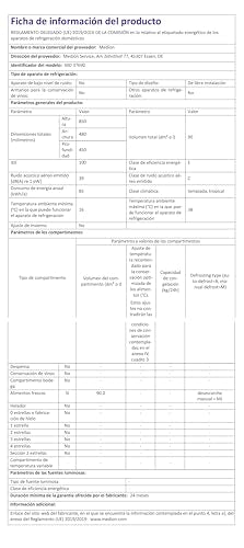 MEDION Kühlschrank mit Eiswürfelfach 90L - MD37690, freistehend, Türanschlag wechselbar, transparente Gemüseschublade, höhenverstellbare Füße