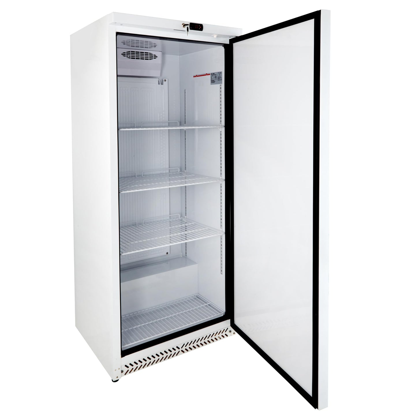 GastroHero Lagerkühlschrank Eco 590 – Edelstahl Kühlschrank, 590L, 3 verstellbare Böden, abschließbar, Innenbeleuchtung, für Gastronomie