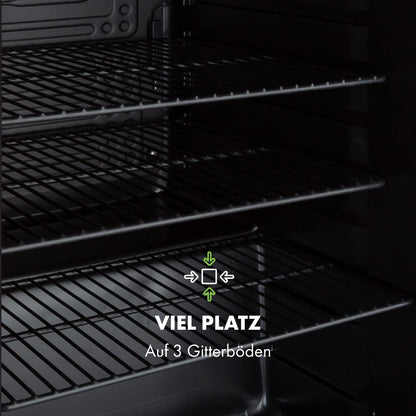 Klarstein PopLife 70L Retro-Minibar – Getränkekühler mit doppelt verglaster Tür, 0-10°C, 39dB leise, umweltfreundlich, Schwarz