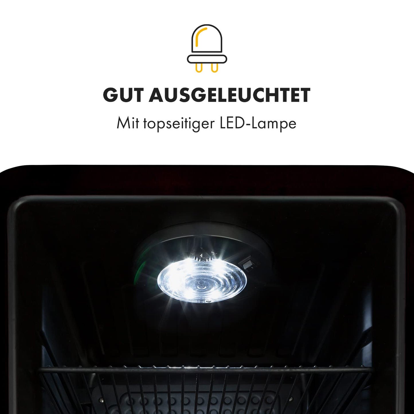 Klarstein PopLife 70L Retro-Minibar – Getränkekühler mit doppelt verglaster Tür, 0-10°C, 39dB leise, umweltfreundlich, Schwarz