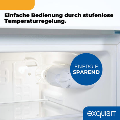 Exquisit Vollraumkühlschrank 75 Liter, Freistehend, Kühlschrank klein und kompakt, 45cm Breit, LED-Innenbeleuchtung, KS585-V-091E