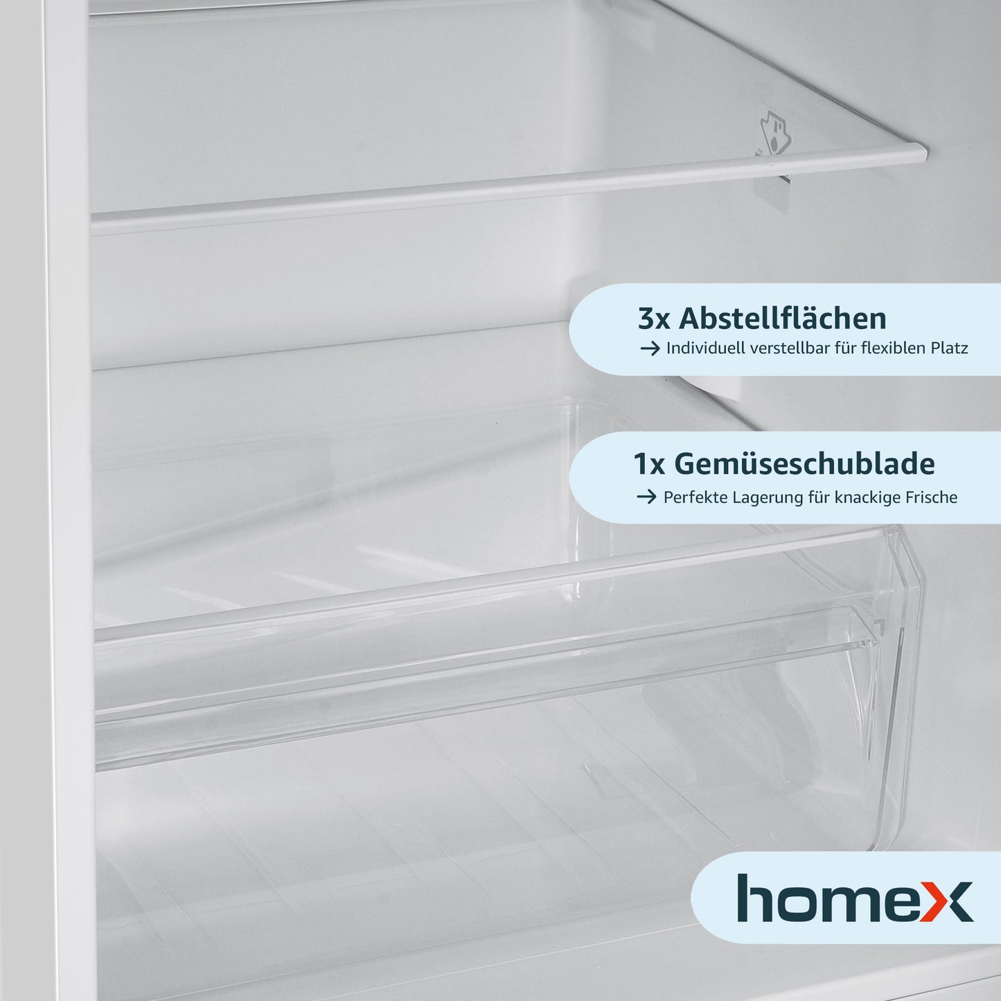 homeX Kühl-Gefrierkombi 173L weiß - 4-Sterne Gefrierfach, 142.5cm hoch, 40dB leise, freistehend, Modell CFS1110-W