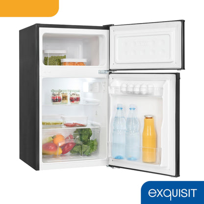 Exquisit KGC590-30-E-040E Mini-Kühlschrank 85L – mit 4-Sterne-Gefrierfach, 85cm hoch, schwarz, kompakt