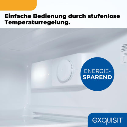 Exquisit KGC590-30-E-040E Mini-Kühlschrank 85L – mit 4-Sterne-Gefrierfach, 85cm hoch, schwarz, kompakt