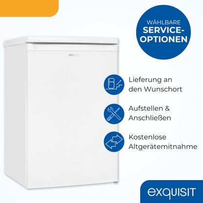 Exquisit KS516-V-040E Kühlschrank 127L ohne Gefrierfach – 55cm schmal, freistehend, Temperaturregelung, LED-Licht, weiß
