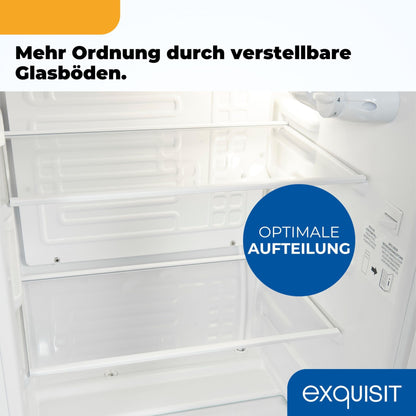 Exquisit Vollraumkühlschrank 75 Liter, Freistehend, Kühlschrank klein und kompakt, 45cm Breit, LED-Innenbeleuchtung, KS585-V-091E