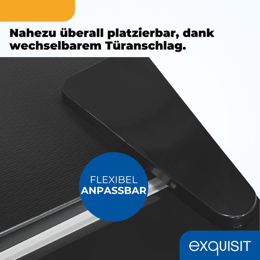 Exquisit Mini Kühl-Gefrierkombination, 85 cm Höhe, Kühlschrank mit Gefrierfach klein, 85 Liter, 4-Sterne-Gefrieren, KGC590-30-E-040E schwarz
